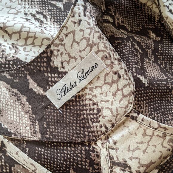 Alisha Levine Snake Print Silk Tank Top sz Small - Picture 4 of 4